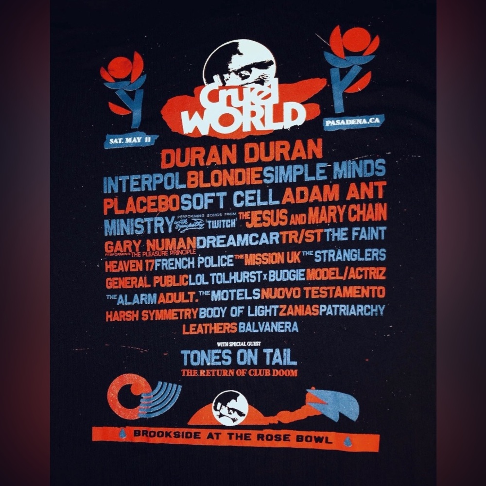 Cruel World 2024 Pasadena Concert Tshirt Men’s Sz M Duran Duran Blondie & More - Picture 4 of 4